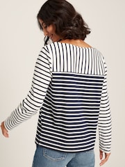 Joules Harbour Navy Hotchpotch Long Sleeve Breton Top - Image 2 of 8