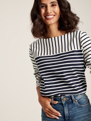 Joules Harbour Navy Hotchpotch Long Sleeve Breton Top - Image 5 of 8
