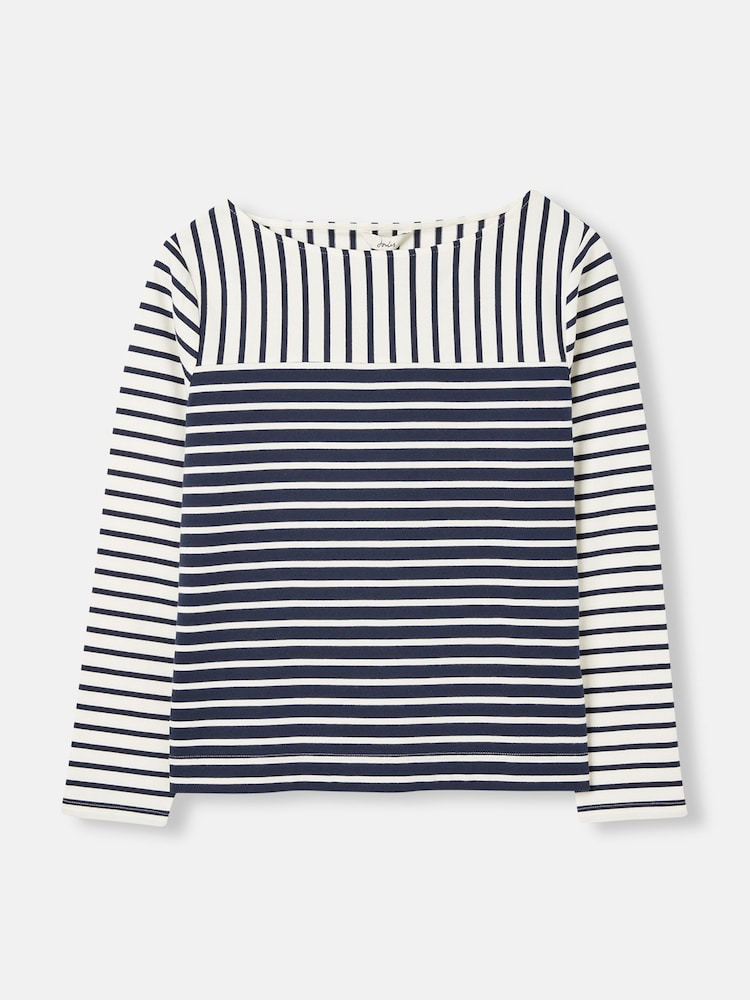 Joules Harbour Navy Hotchpotch Long Sleeve Breton Top - Image 8 of 8