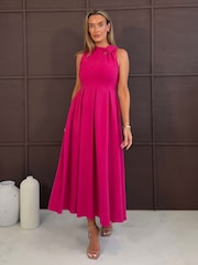 Vestido a media pierna Anastasia con detalle de nudo de Girl In Mind - Imagen 1 de 6