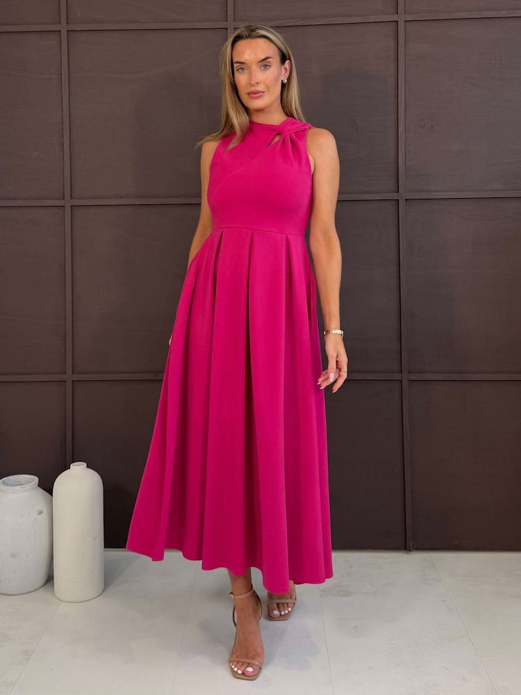 Vestido a media pierna Anastasia con detalle de nudo de Girl In Mind - Imagen 1 de 6