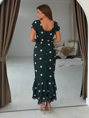 Vestido a media pierna con volantes y escote barco Roxy de Girl In Mind - Imagen 5 de 5