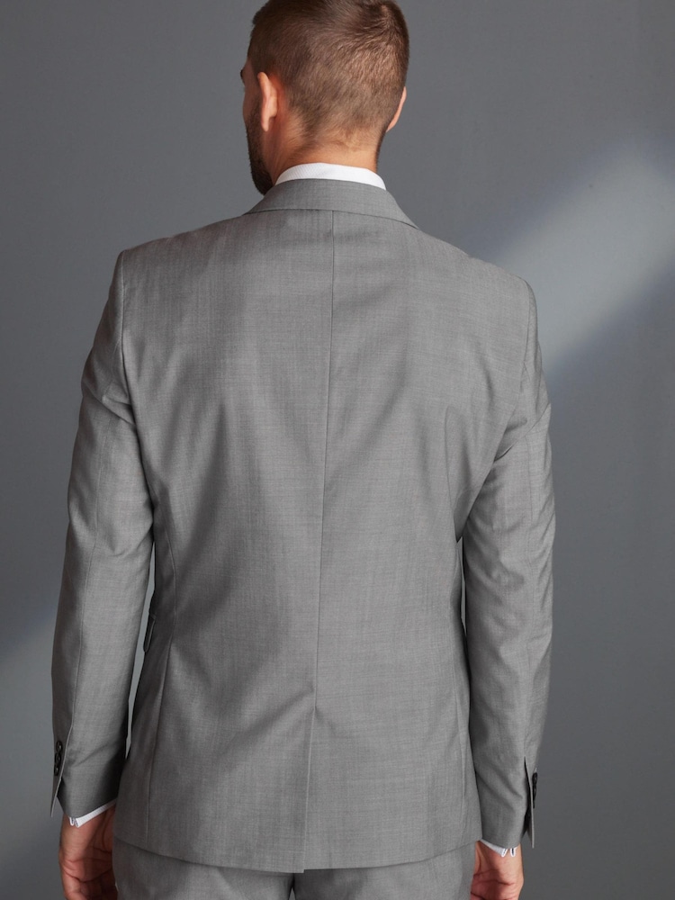 Light Grey Slim Signature Tollegno Italian Wool Suit Jacket - Image 6 of 6 Light Grey Slim Signature Tollegno Italian Wool Suit Jacket - Image 6 of 6
