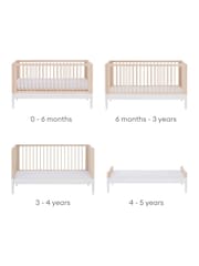 Gaia Baby White Natural Ash Eos Nursery Cot Bed - Image 4 of 5