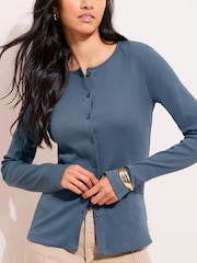 Friends Like These Red Long Sleeve Rib Button Through Top - Image 3 of 4