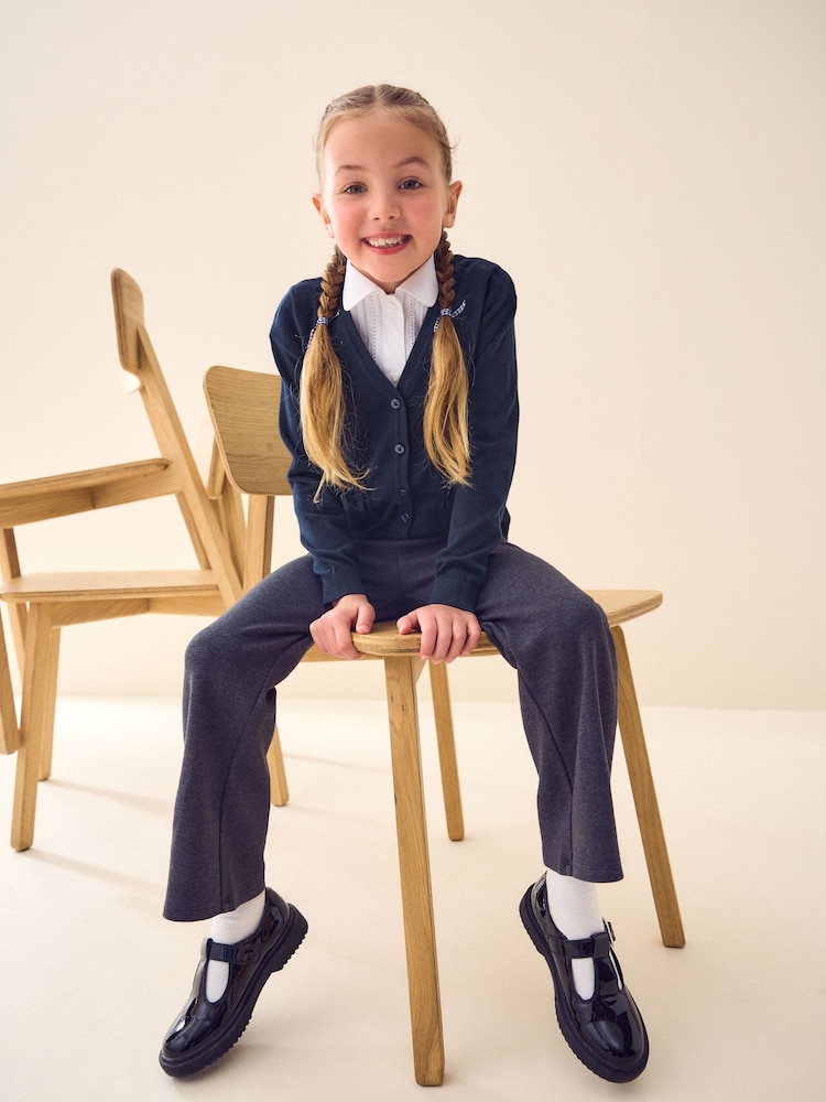 Navy Blue Cotton Rich Bow Pocket School Cardigan (3-16yrs) - Image 2 of 5