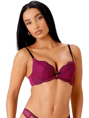 Sujetador escotado de encaje con relleno Superboost morado de Gossard - Imagen 4 de 11