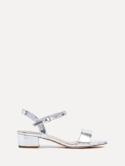 Linzi Silver Kezzi Barely There Low Block Heeled Sandals - Image 2 of 5