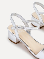 Linzi Silver Kezzi Barely There Low Block Heeled Sandals - Image 5 of 5