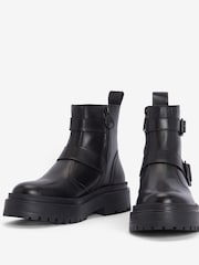 Barbour® International Tasmin Double Buckle Ankle Black Boots - Image 7 of 8