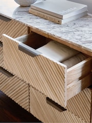 Natural Valencia Marble and Mango Wood 6 Drawer Chest of Drawers - Image 3 of 11