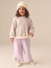 Cream Long Sleeve Top and Wide Leg Trousers Set (3mths-7yrs) - Image 1 of 4