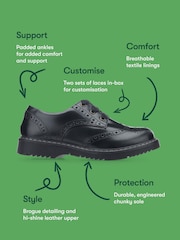 Negro - Zapatos escolares Start-Rite Leather Impulsive Chunky Zapato Oxford con cordones y costuras - Imagen 10 de 10