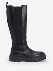 Barbour® International Alicia Tall Knee High Leather Chelsea Black Boots - Image 2 of 6
