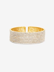 Mood Silver Gold Crystal Cuff Bracelet - Image 1 of 1