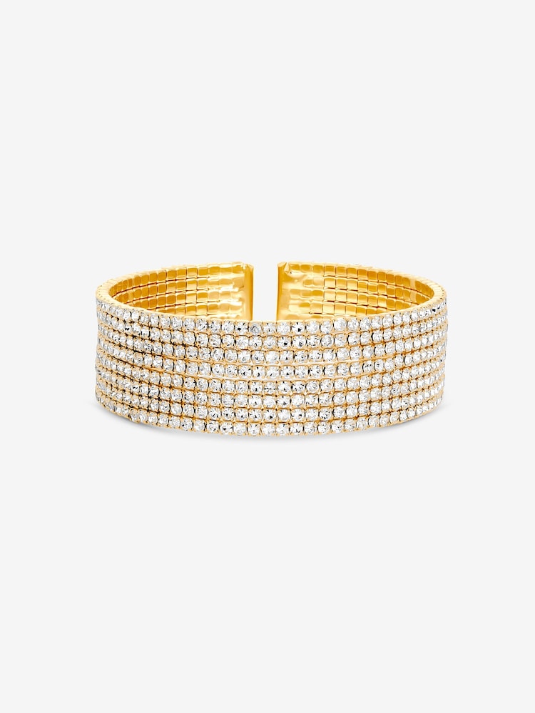 Mood Silver Gold Crystal Cuff Bracelet - Image 1 of 1 Mood Silver Gold Crystal Cuff Bracelet - Image 1 of 1