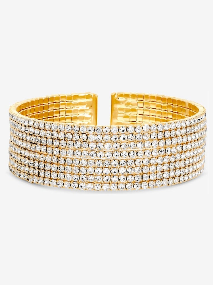 Mood Silver Gold Crystal Cuff Bracelet - Image 3 of 3 Mood Silver Gold Crystal Cuff Bracelet - Image 3 of 3