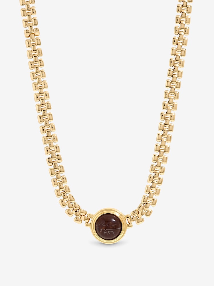Mood Silver/Gold Tone Resin And Chain Necklace - Image 3 of 3