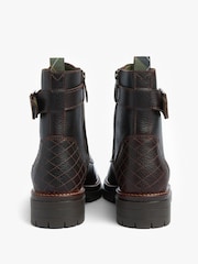 Barbour® Brown Heidi Leather Lace Up Biker Boots - Image 3 of 6