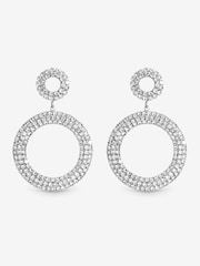 Mood Silver Plated And Crystal Open Circle Statement Earrings - Image 3 of 3