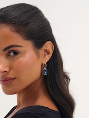 Mood Silver Gold Plated And Blue Drop Earrings - Image 2 of 3