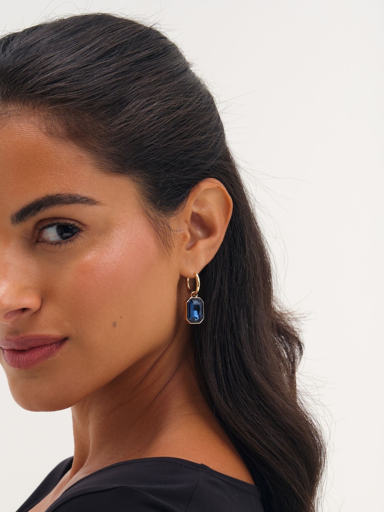 Mood Silver Gold Plated And Blue Drop Earrings - Image 2 of 3 Mood Silver Gold Plated And Blue Drop Earrings - Image 2 of 3
