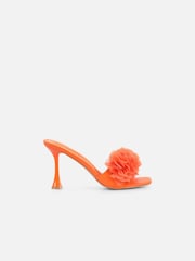 Simmi London Orange Kaz Petal Detail Mules - Image 2 of 4