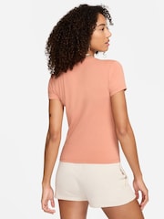 Nike Brown Chill Knit Mod Crop T-Shirt - Image 2 of 5