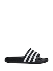 adidas Black/White Sportswear Adilette Aqua Slides - Image 1 of 8