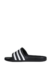 adidas Black/White Sportswear Adilette Aqua Slides - Image 2 of 8
