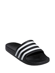 adidas Black/White Sportswear Adilette Aqua Slides - Image 3 of 8