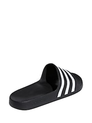 adidas Black/White Sportswear Adilette Aqua Slides - Image 4 of 8