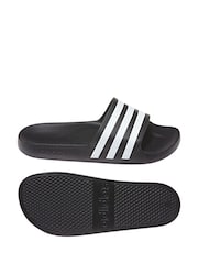 adidas Black/White Sportswear Adilette Aqua Slides - Image 5 of 8