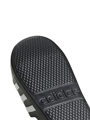 adidas Black/White Sportswear Adilette Aqua Slides - Image 7 of 8