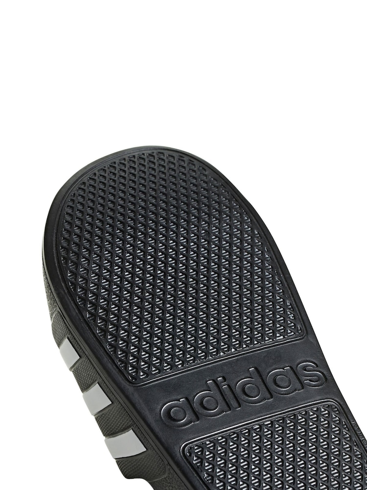 adidas Black/White Sportswear Adilette Aqua Slides - Image 7 of 8
