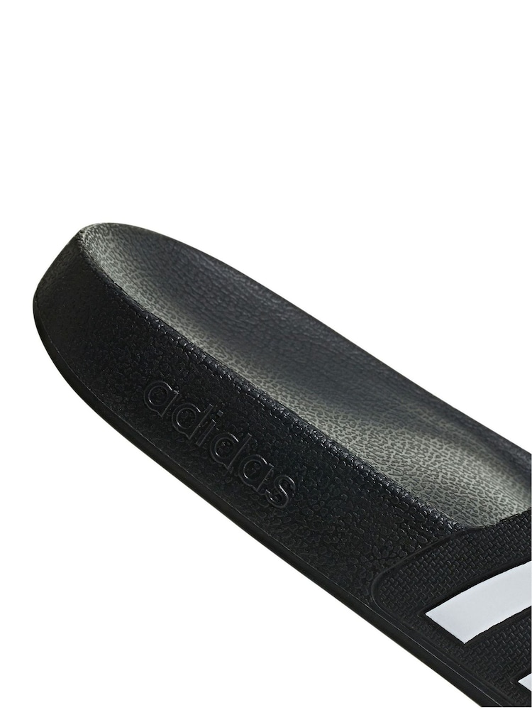 adidas Black/White Sportswear Adilette Aqua Slides - Image 8 of 8