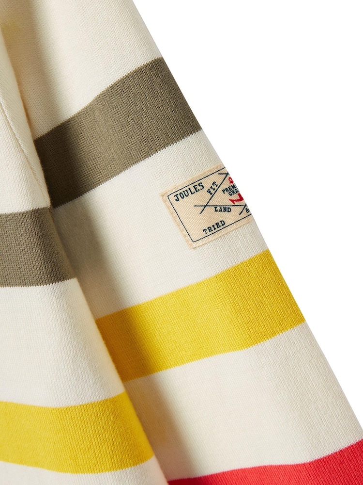 Joules Harbour Stripe Long Sleeve White Jersey Top - Image 10 of 10