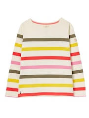 Joules Harbour Stripe Long Sleeve White Jersey Top - Image 6 of 10