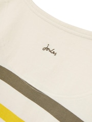 Joules Harbour Stripe Long Sleeve White Jersey Top - Image 8 of 10