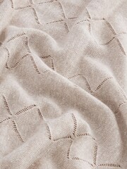 Neutral Signature Pointelle 100% Linen Knitted Polo Shirt - Image 10 of 11