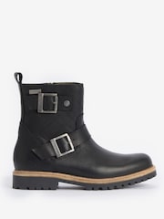 Barbour® Black Bramble Double Buckle Leather Ankle Boots - Image 1 of 5