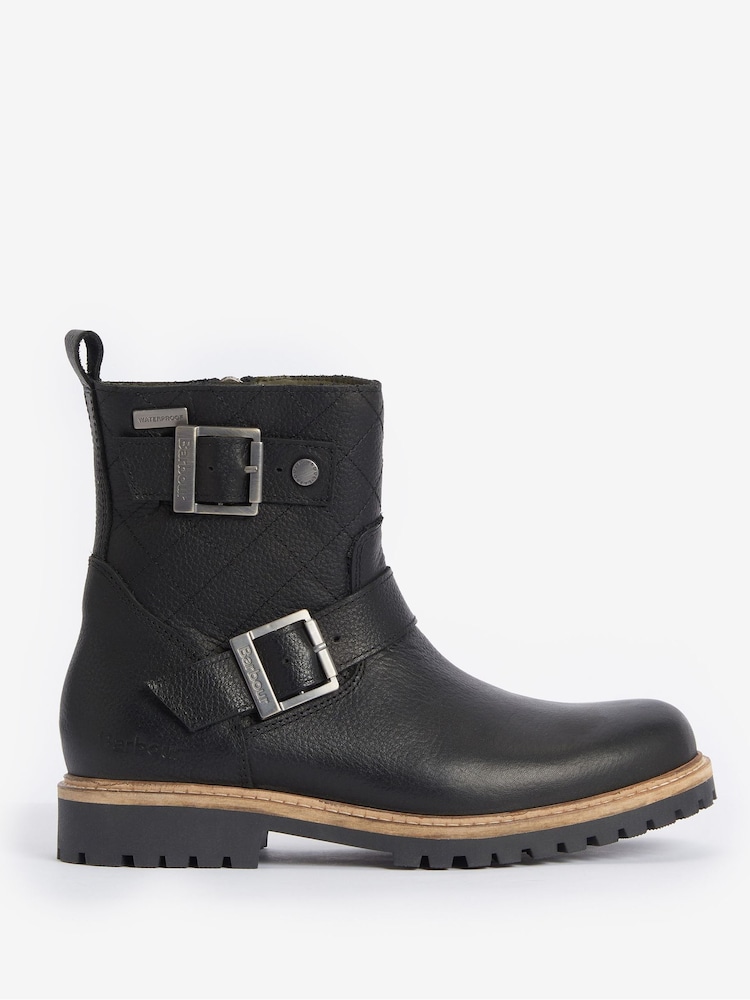 Barbour® Black Bramble Double Buckle Leather Ankle Boots - Image 1 of 5 Barbour® Black Bramble Double Buckle Leather Ankle Boots - Image 1 of 5