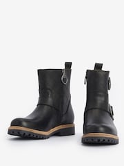 Barbour® Black Bramble Double Buckle Leather Ankle Boots - Image 3 of 5