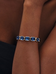 Mood Gold Tone Gold Plated And Blue Stretch Bracelet - Image 1 of 2