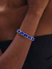 Mood Gold Tone Gold Plated And Blue Stretch Bracelet - Image 2 of 2