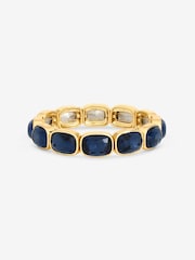Mood Gold Tone Gold Plated And Blue Stretch Bracelet - Image 3 of 3