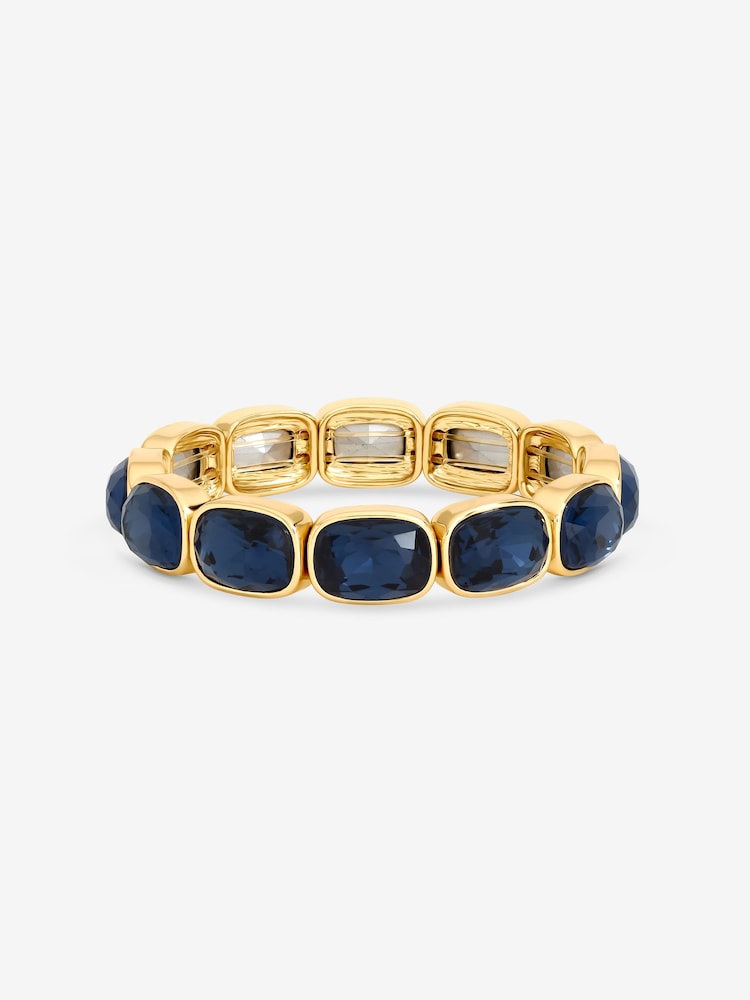Mood Gold Tone Gold Plated And Blue Stretch Bracelet - Image 3 of 3 Mood Gold Tone Gold Plated And Blue Stretch Bracelet - Image 3 of 3