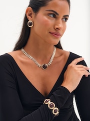 Mood Silver Tone Gold Plated Resin Stretch Bracelet - Image 2 of 2