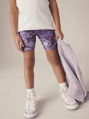 Purple Paisley Floral Print Cycle Shorts (3-16yrs) - Image 1 of 7