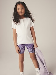 Purple Paisley Floral Print Cycle Shorts (3-16yrs) - Image 2 of 7